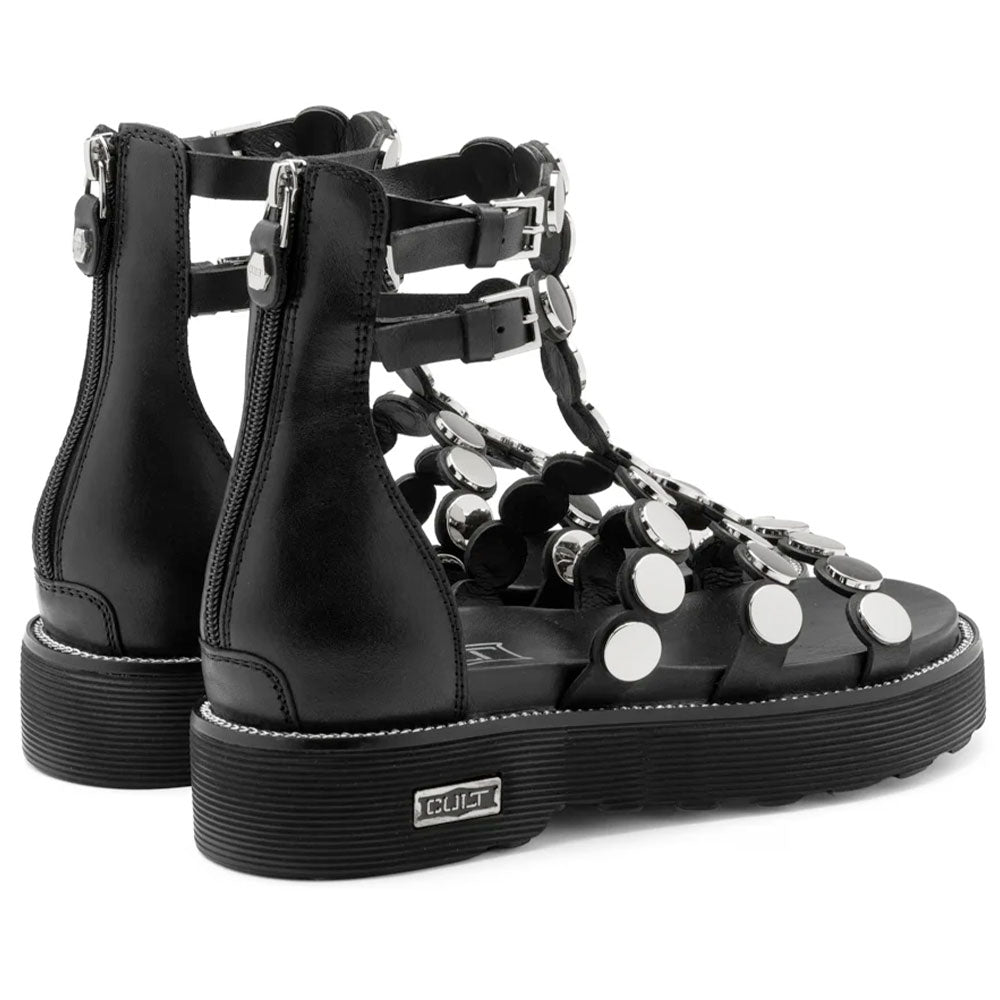 Sandali Donna CULT Ziggy 4771 in Pelle Nera con Borchie Piatte Applicate