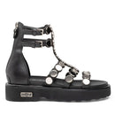 Sandali Donna CULT Ziggy 4771 in Pelle Nera con Borchie Piatte Applicate