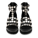 Sandali Donna CULT Ziggy 4771 in Pelle Nera con Borchie Piatte Applicate