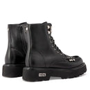 Scarpe Donna CULT Anfibi Slash 4820 in Pelle Nera con Borchie Applicate