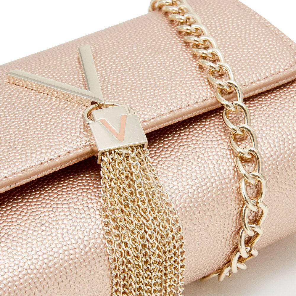 Women's Rose Gold Crossbody Bag VALENTINO BAGS Divina - VBS1R403G