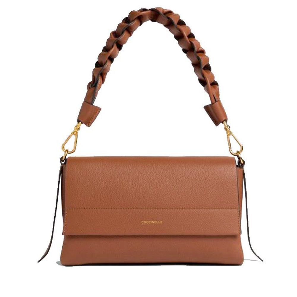 Borsa Donna a Spalla COCCINELLE in Pelle linea Boheme Small colore Cognac - Nero