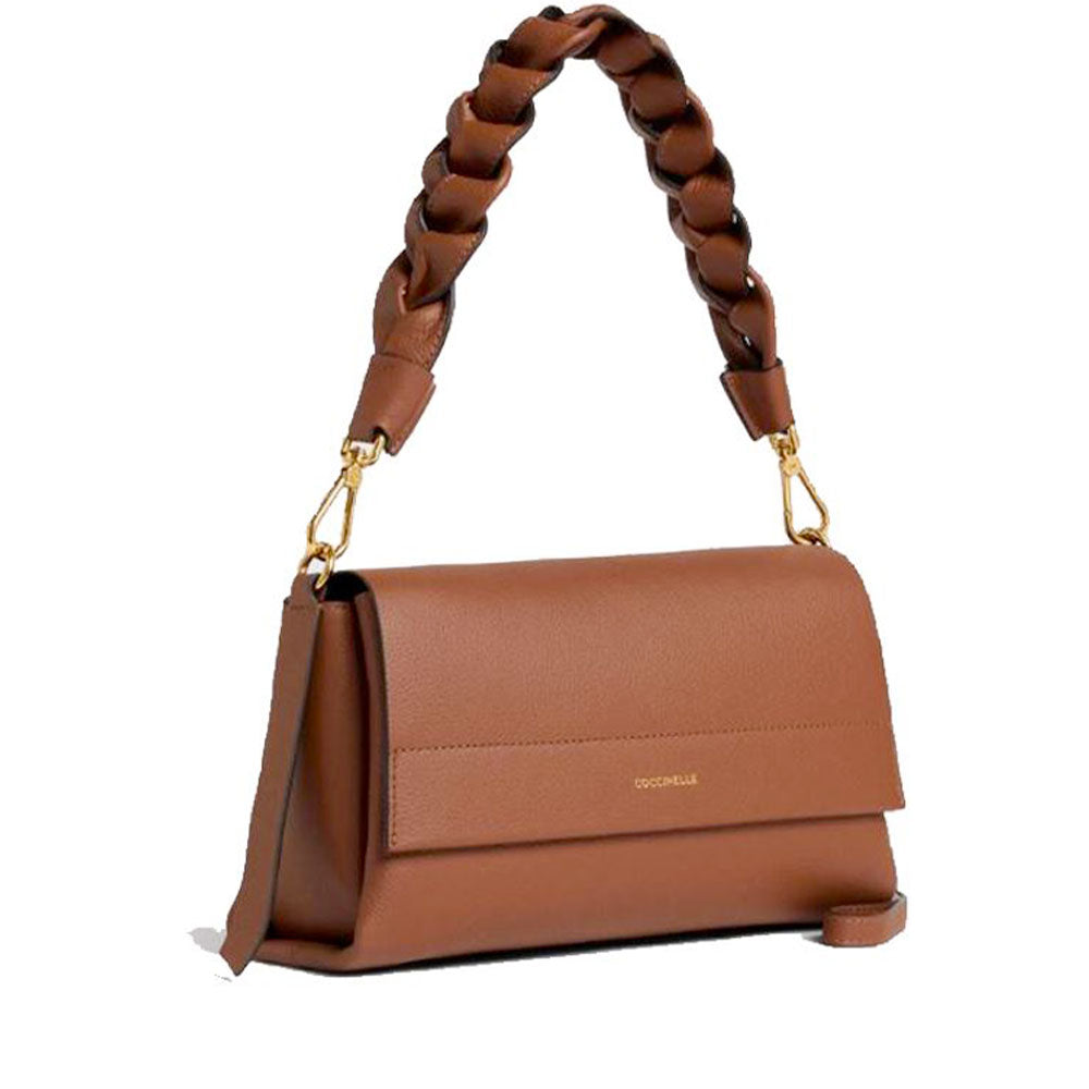Borsa Donna a Spalla COCCINELLE in Pelle linea Boheme Small colore Cognac - Nero
