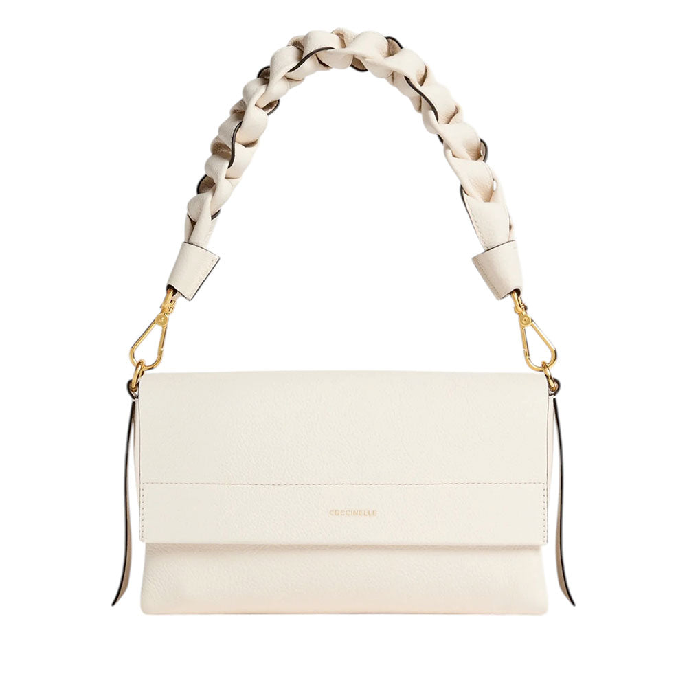 Borsa Donna a Spalla COCCINELLE in Pelle linea Boheme Small colore Pearl -Cognac