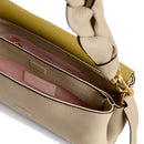 Damen-Schultertasche COCCINELLE aus Leder Modell Boheme Small in Sandshell-Seagrass