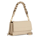 Damen-Schultertasche COCCINELLE aus Leder Modell Boheme Small in Sandshell-Seagrass