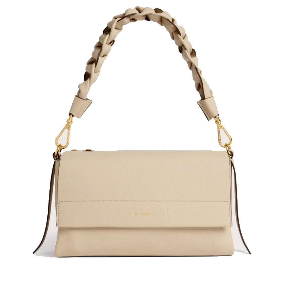 Borsa Donna a Spalla COCCINELLE in Pelle linea Boheme Small colore Sandshell - Seagrass