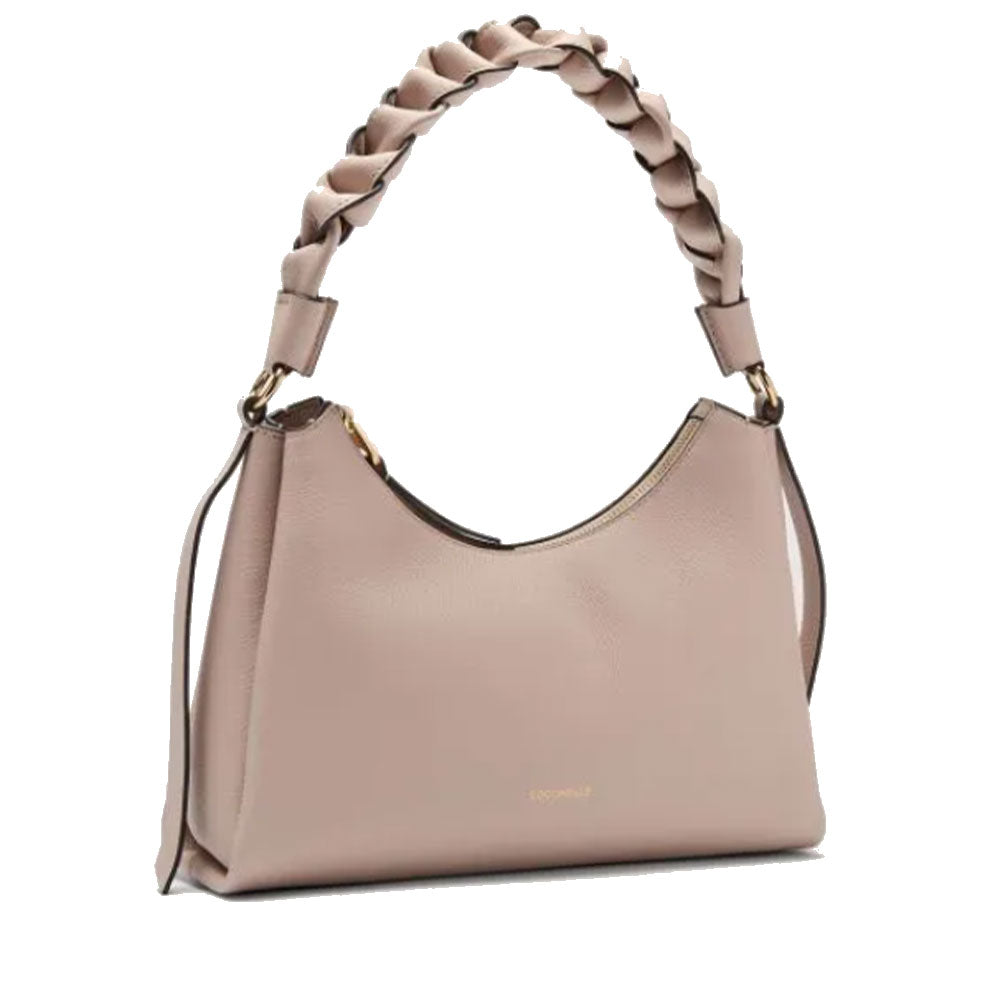 COCCINELLE Damen Umhängetasche aus Leder Boheme Small Linie Rosette Farbe - Warm Taupe