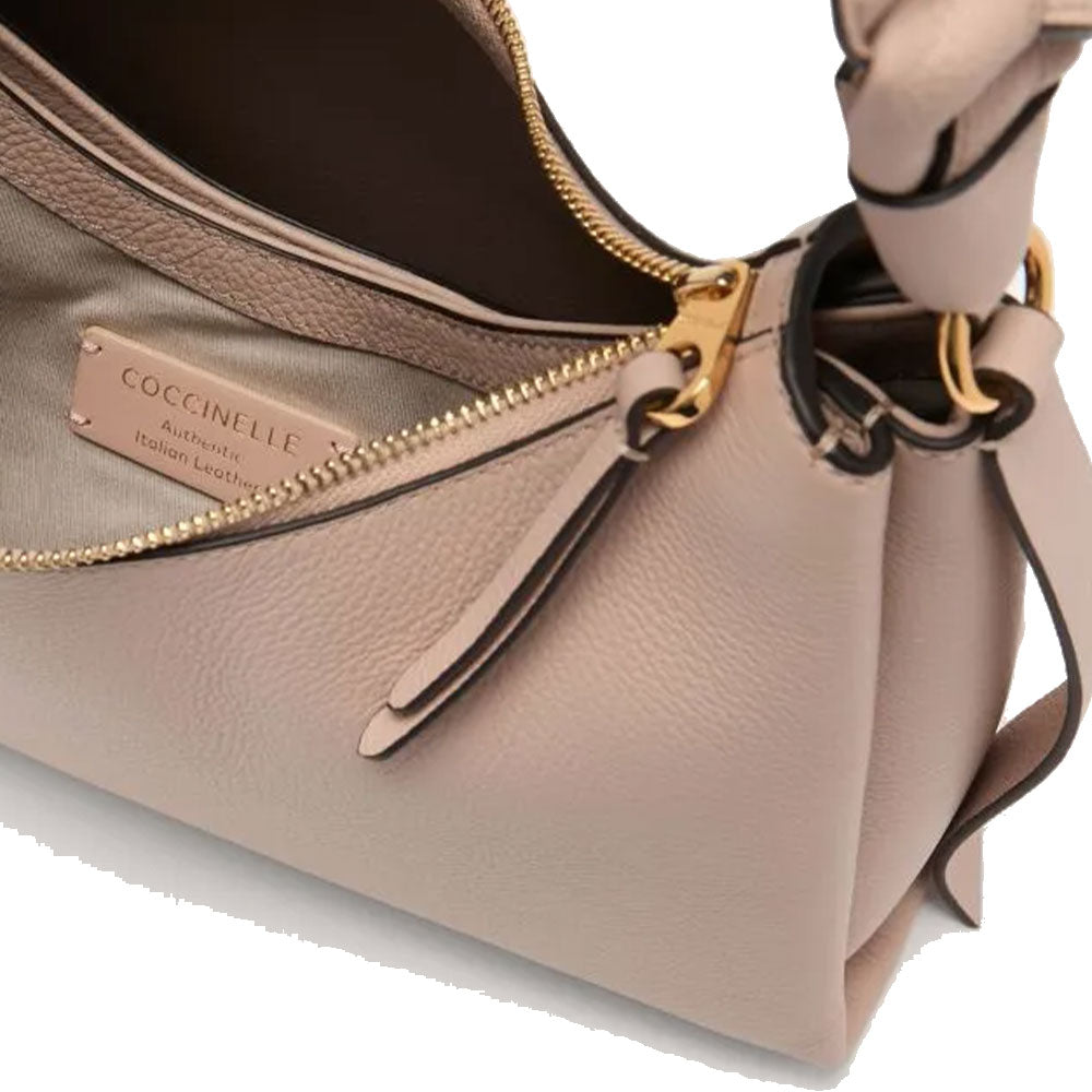 COCCINELLE Damen Umhängetasche aus Leder Boheme Small Linie Rosette Farbe - Warm Taupe