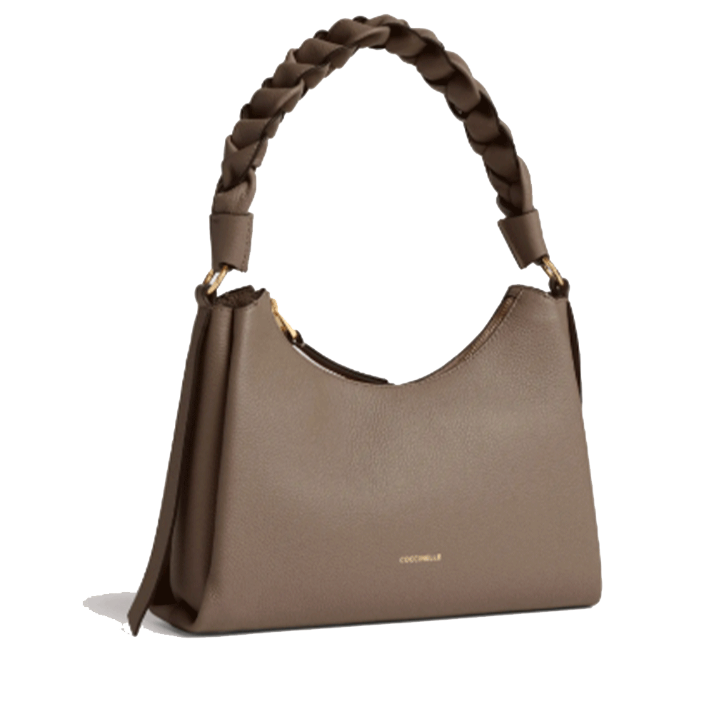 Borsa Donna a Spalla COCCINELLE in Pelle linea Boheme Small colore Warm Taupe - Rosette