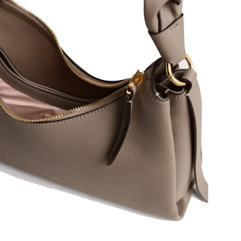 Borsa Donna a Spalla COCCINELLE in Pelle linea Boheme Small colore Warm Taupe - Rosette