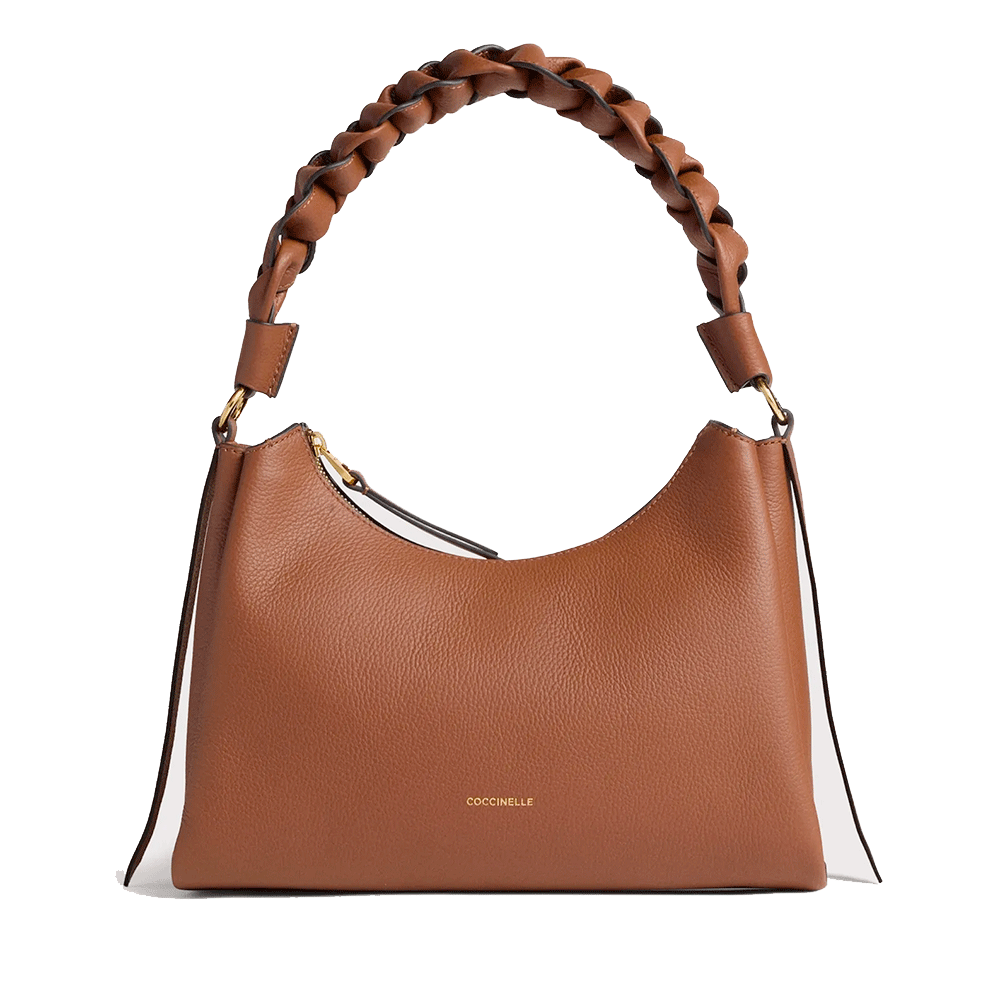 Borsa Donna a Spalla COCCINELLE in Pelle linea Boheme Small colore Cognac - Noir