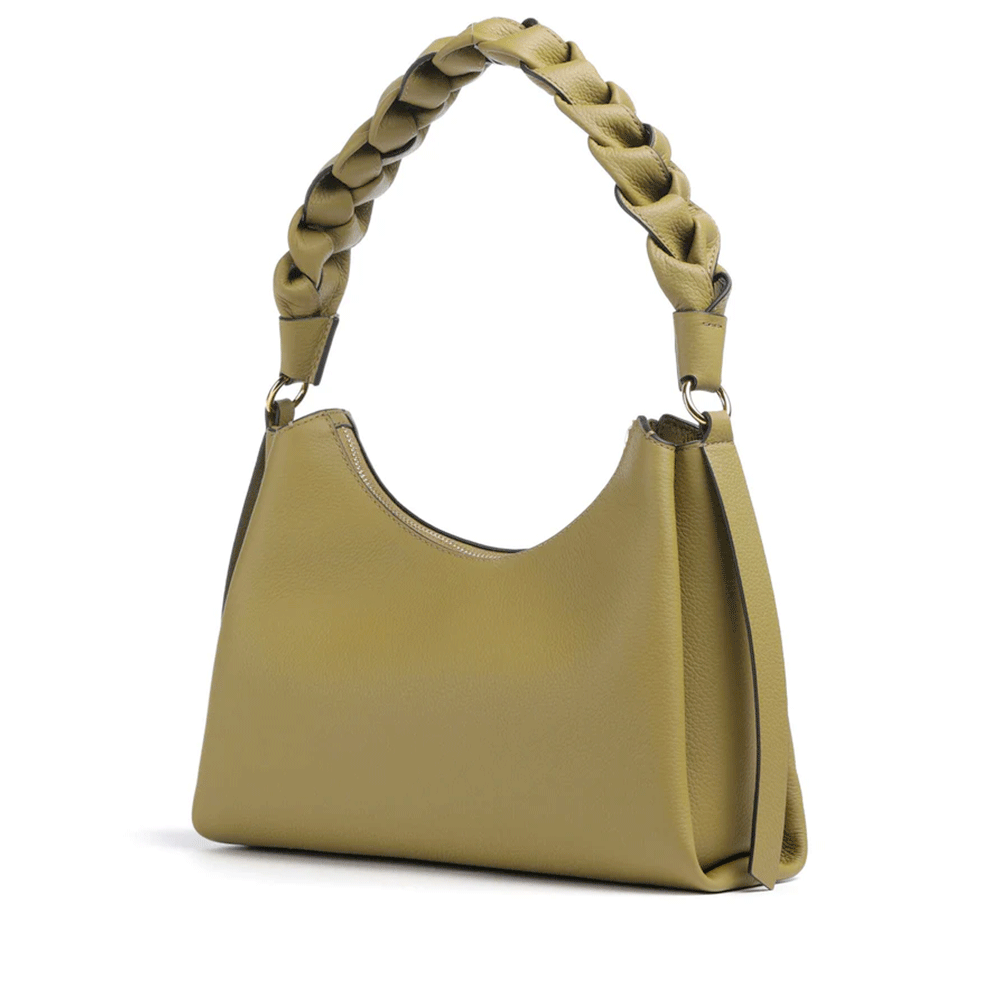 Borsa Donna a Spalla COCCINELLE in Pelle linea Boheme Small colore Seagrass - Sandshell