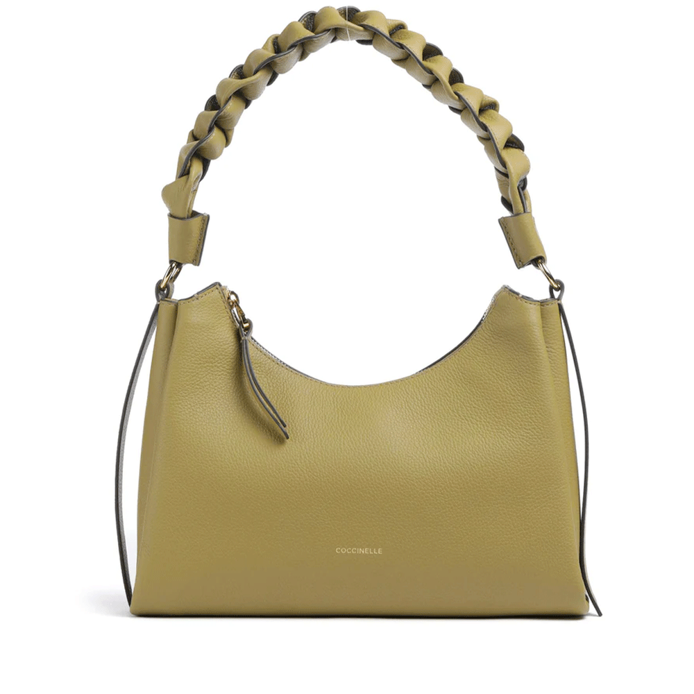 Borsa Donna a Spalla COCCINELLE in Pelle linea Boheme Small colore Seagrass - Sandshell