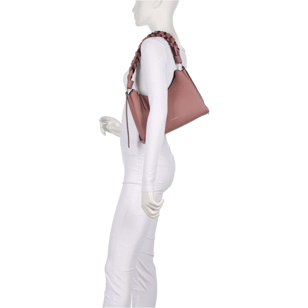 Borsa Donna a Spalla COCCINELLE in Pelle linea Boheme Small colore Winter Rose - Berry
