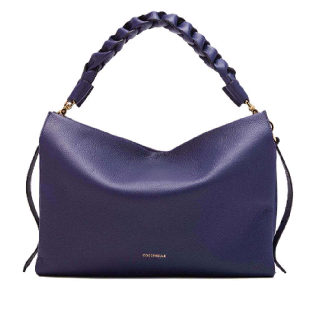 Borsa Donna a Mano COCCINELLE in Pelle linea Boheme Medium colore Royal Blue - Fondant Brown