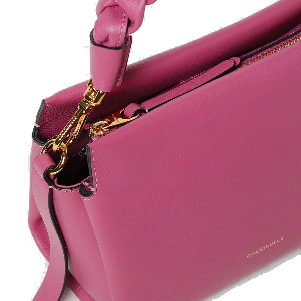 Borsa Donna a Mano COCCINELLE linea Boheme Small in Pelle Pulp Pink - Garnet Red