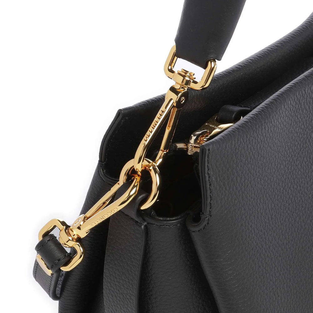 Borsa Donna a Mano COCCINELLE linea Boheme Small in Pelle Nero - Cognac