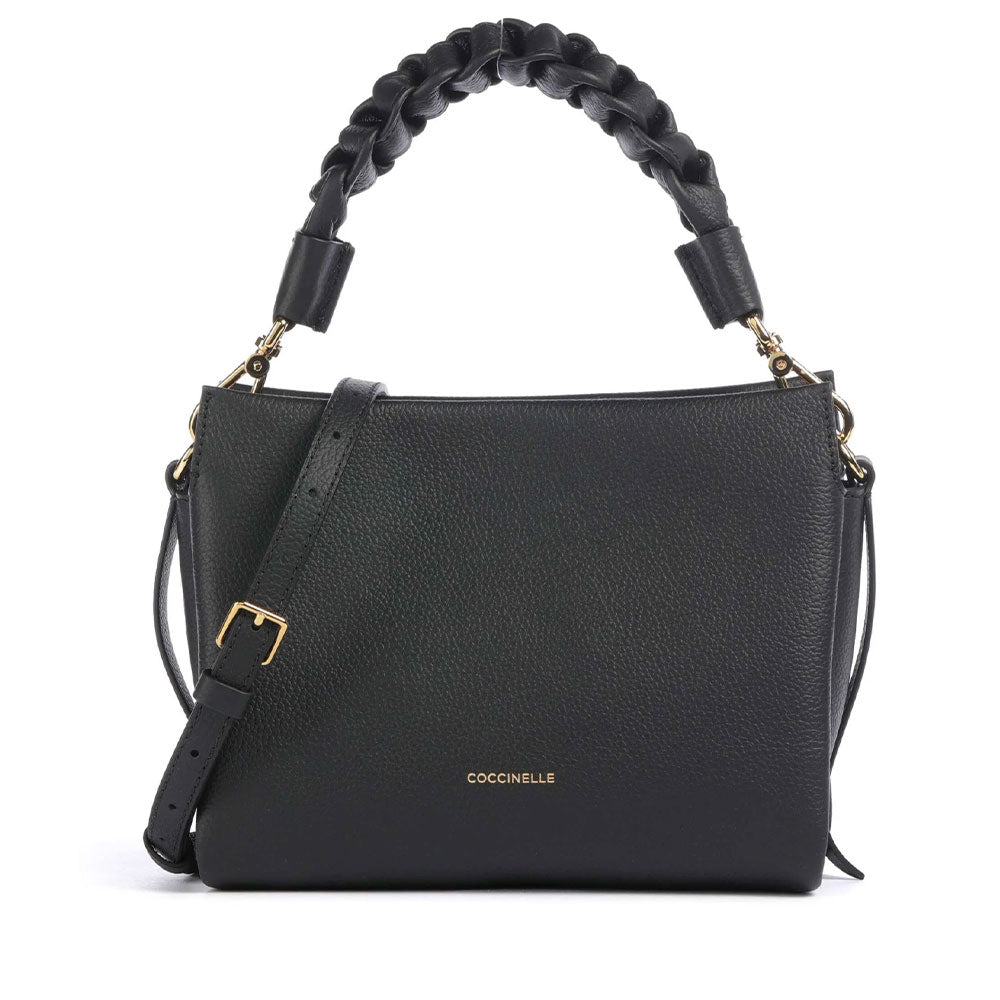 Borsa Donna a Mano COCCINELLE linea Boheme Small in Pelle Nero - Cognac
