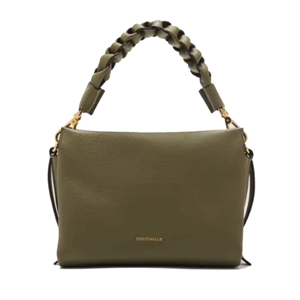 Borsa Donna a Mano COCCINELLE linea Boheme Small in Pelle Laurel Green - Fondant Brown