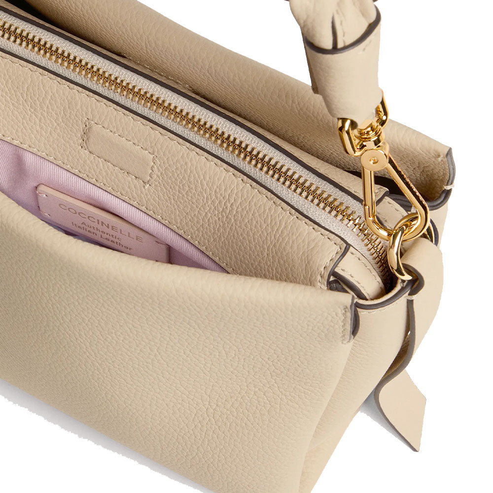 Borsa Donna a Mano COCCINELLE linea Boheme Small in Pelle Sandshell - Seagrass