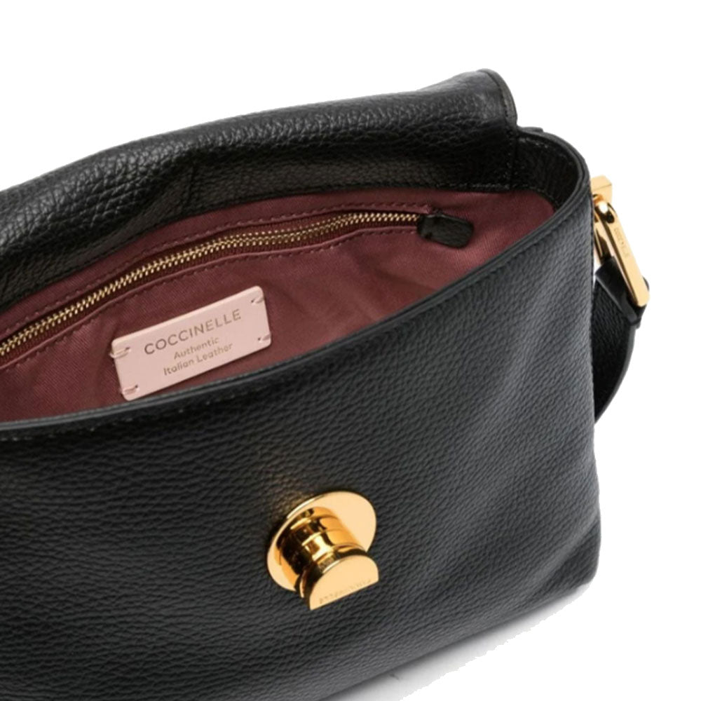 Borsa Donna a Tracolla COCCINELLE in Pelle linea Liya colore Nero - E1MD0120701