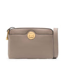 COCCINELLE Damen-Umhängetasche aus Leder der Linie Liya, Farbe Warm Taupe - Rosette