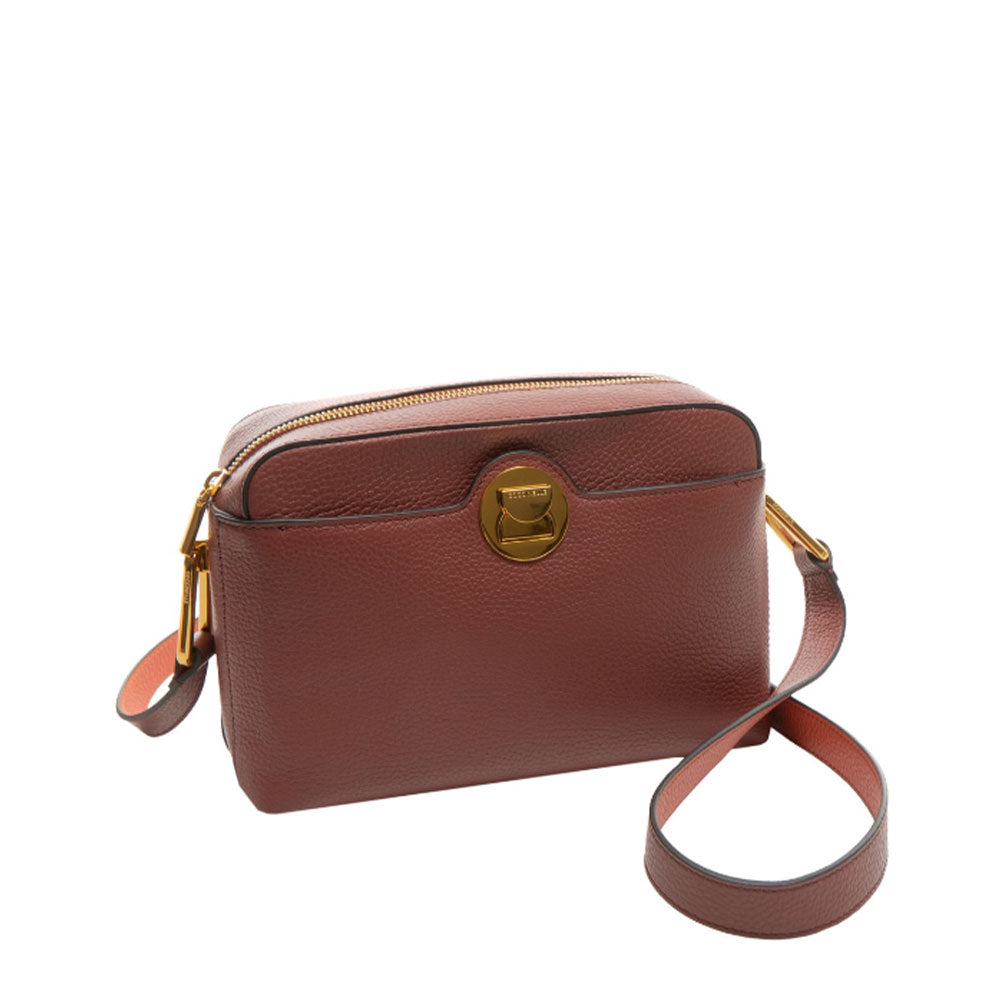 Borsa Donna a Tracolla COCCINELLE in Pelle linea Liya colore Brandy