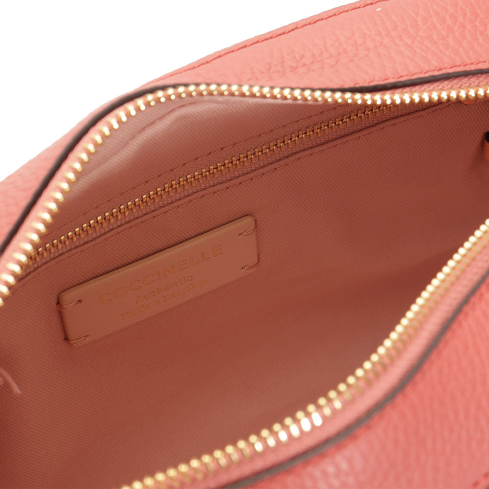 COCCINELLE Damen-Umhängetasche aus Leder, Linie Liya, Farbe Pot – Sunrise