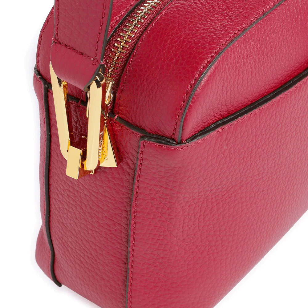 Borsa Donna a Tracolla COCCINELLE in Pelle linea Liya colore Sangria - Skin