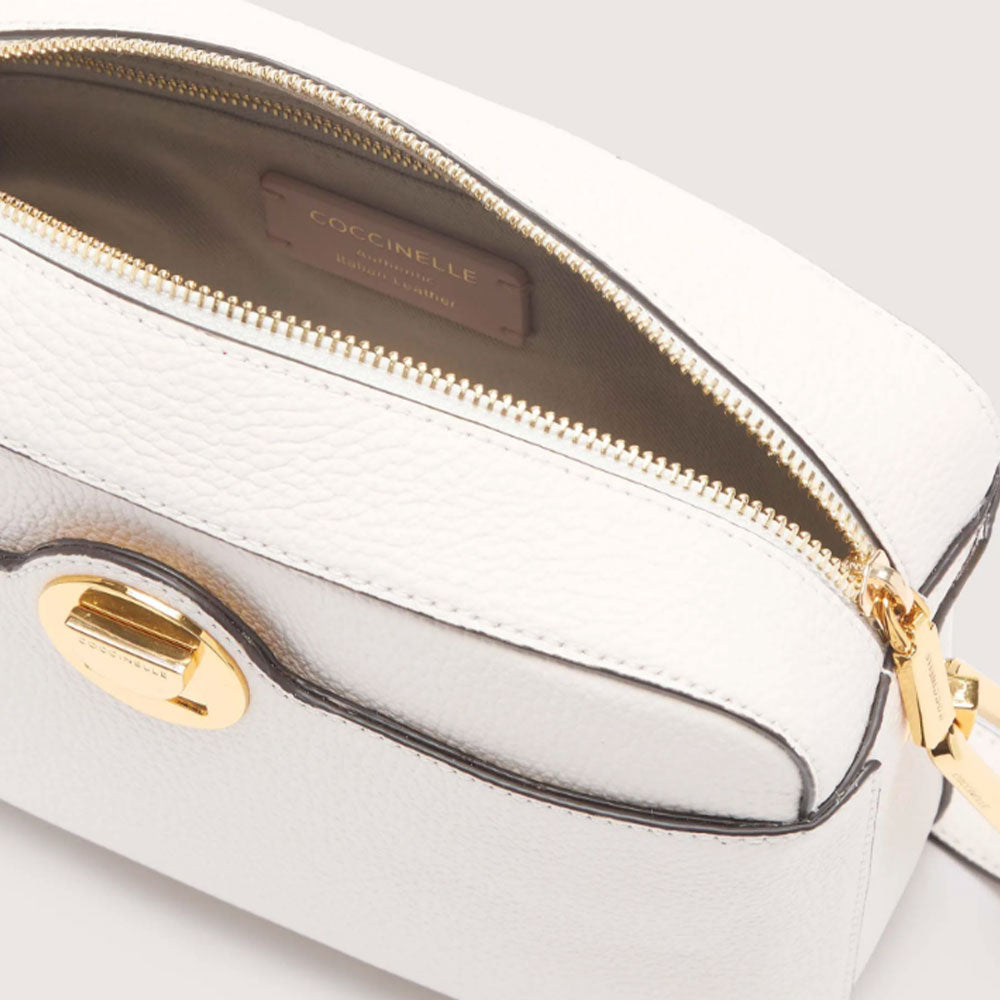 Borsa Donna a Tracolla COCCINELLE in Pelle linea Liya colore Blanco - Skin