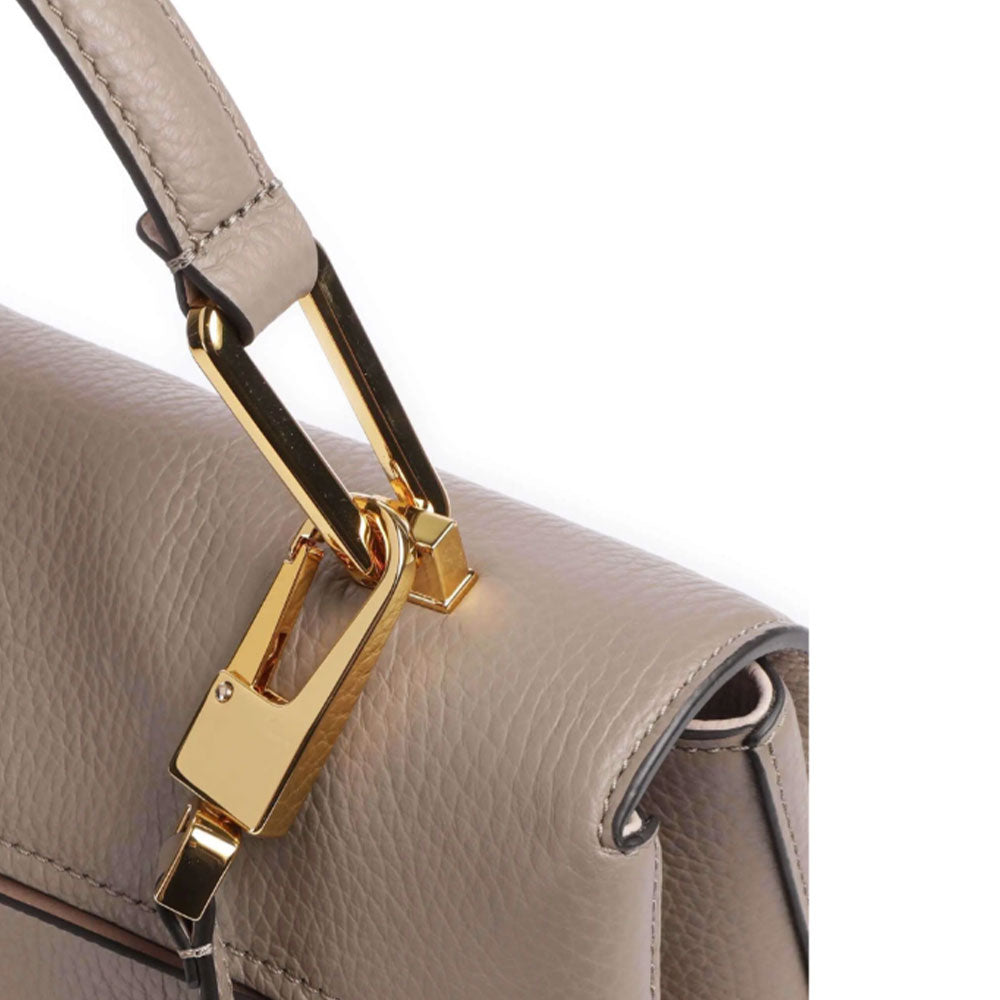 Borsa Donna a Mano COCCINELLE in Pelle linea Liya colore Warm Taupe - Rosette