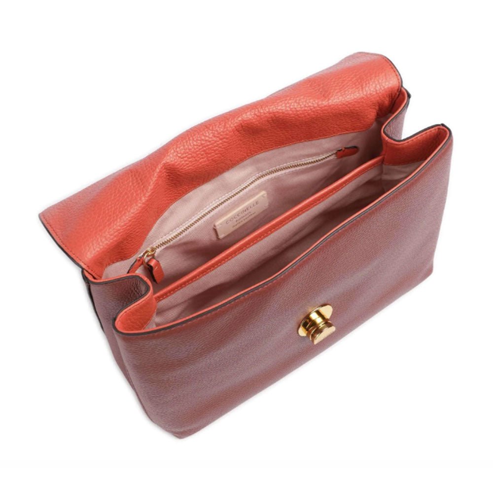 Borsa Donna a Mano COCCINELLE in Pelle linea Liya colore Brandy - Grenadine Red