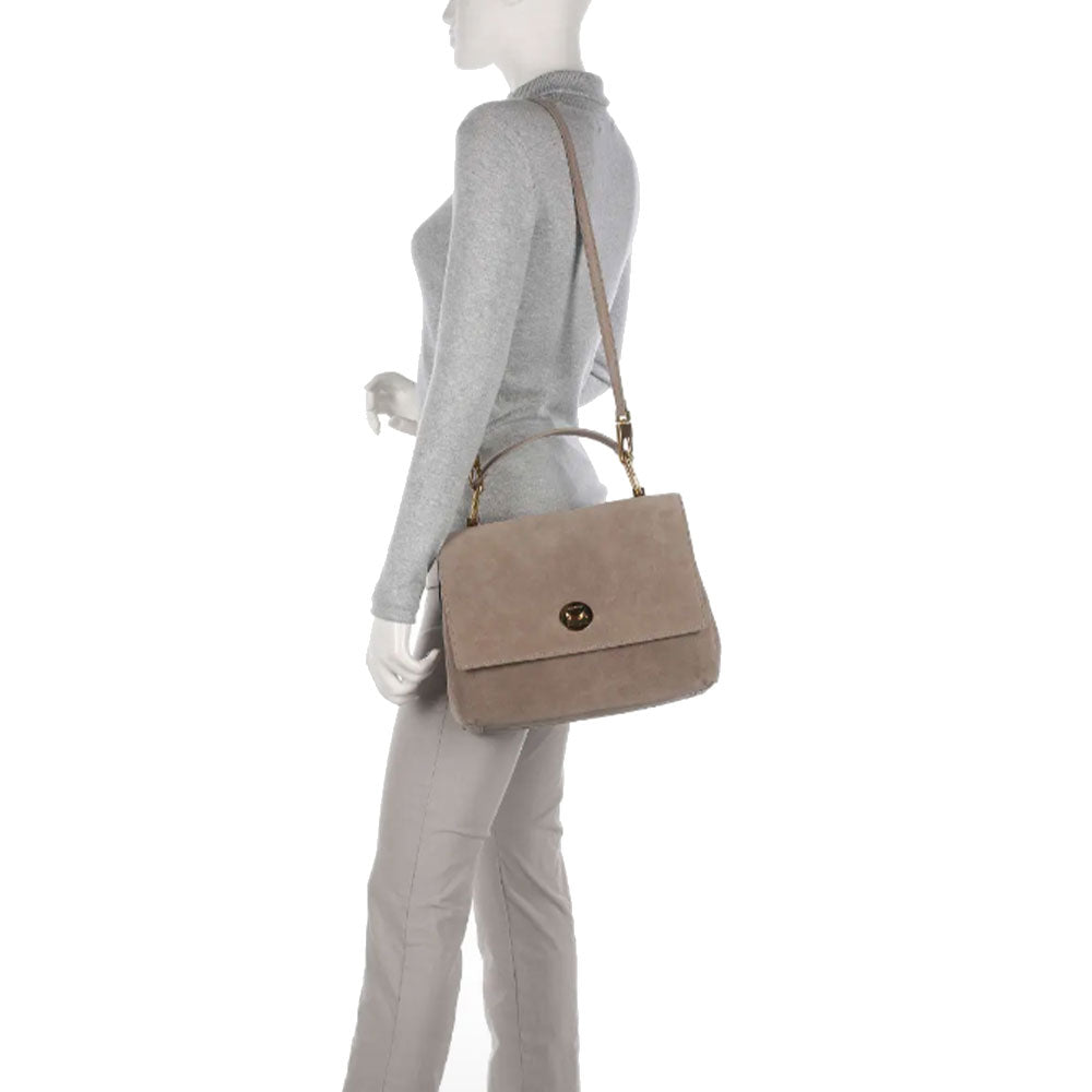 COCCINELLE Damenhandtasche aus Leder der Linie Liya, Farbe Warm Taupe - E1MD1180101