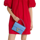 COCCINELLE Damen Handtasche mit Schultergurt aus Leder Arlettis Mini Line Farbe Azul