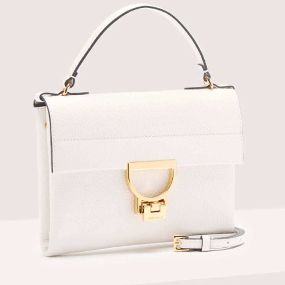 COCCINELLE Damen Handtasche mit Schultergurt aus Leder Arlettis Mini Line in Weiß