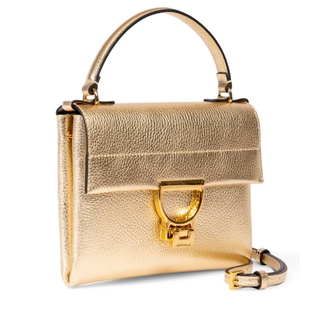Borsa Donna a Mano con Tracolla COCCINELLE in Pelle Linea Arlettis Mini colore Golden
