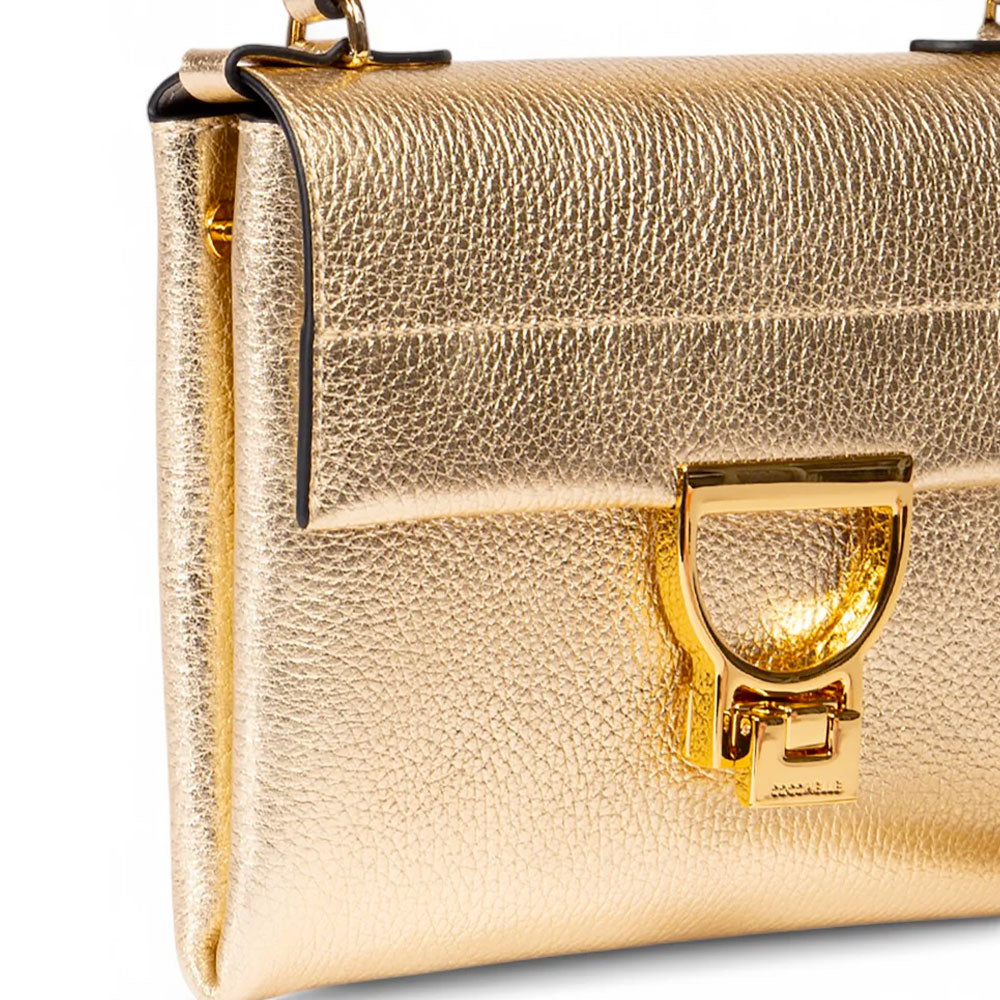 Borsa Donna a Mano con Tracolla COCCINELLE in Pelle Linea Arlettis Mini colore Golden