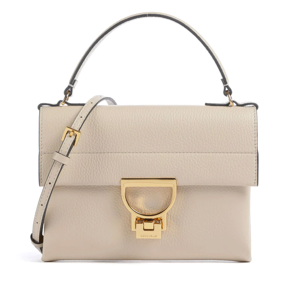 Borsa Donna a Mano con Tracolla COCCINELLE in Pelle Linea Arlettis Mini colore Sandshell