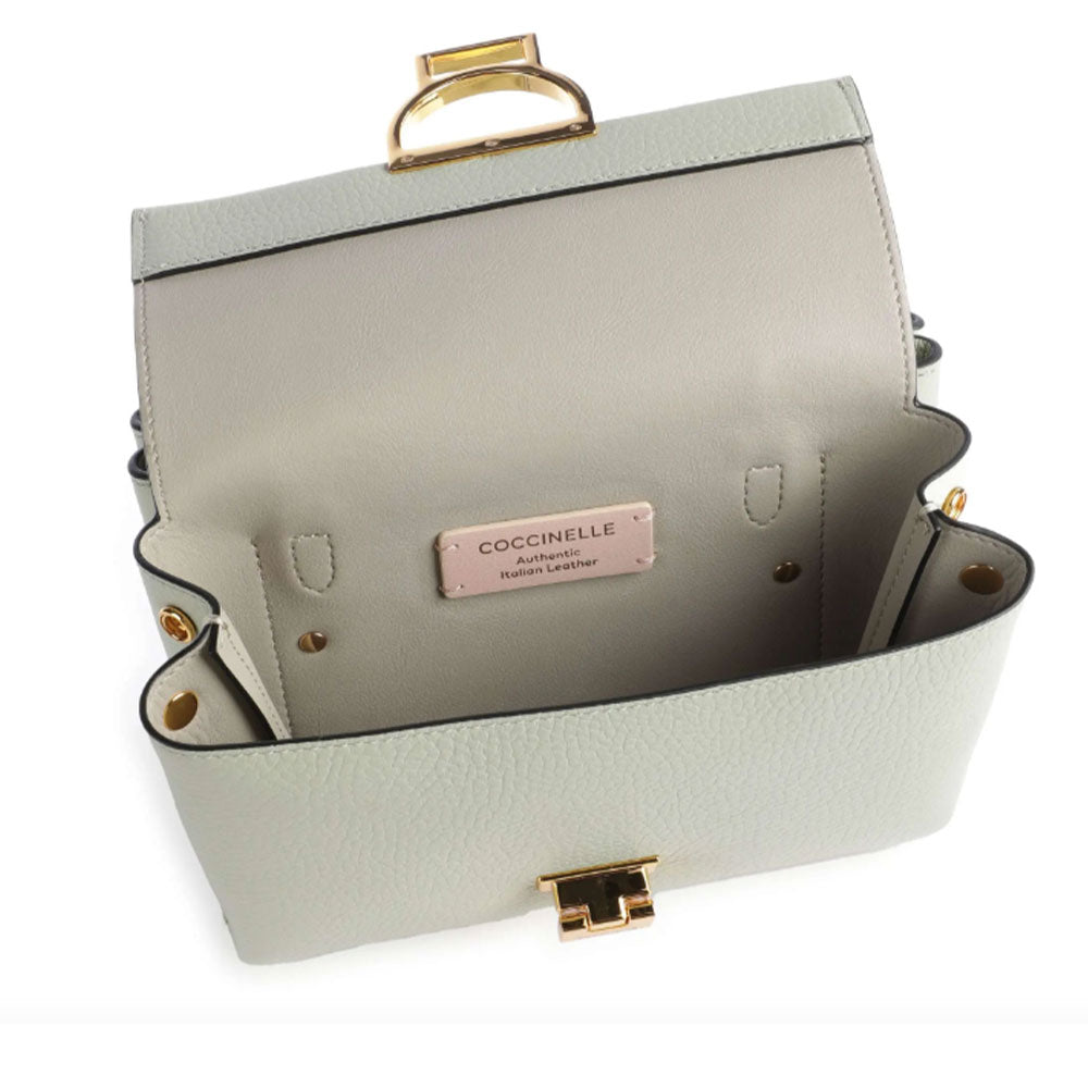 COCCINELLE Damenhandtasche mit Schultergurt aus Leder Arlettis Line Celadon Green Color