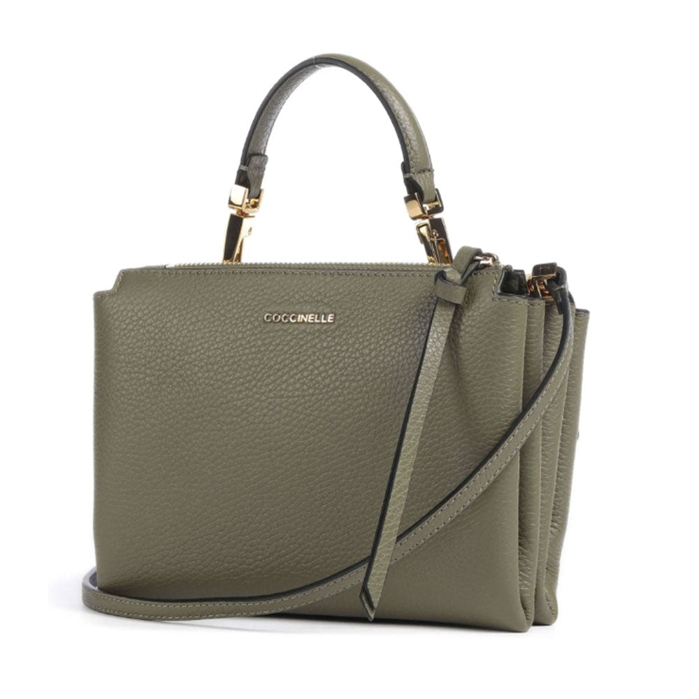 Borsa Donna a Mano con Tracolla COCCINELLE Linea Arlettis in Pelle colore Laurel Green