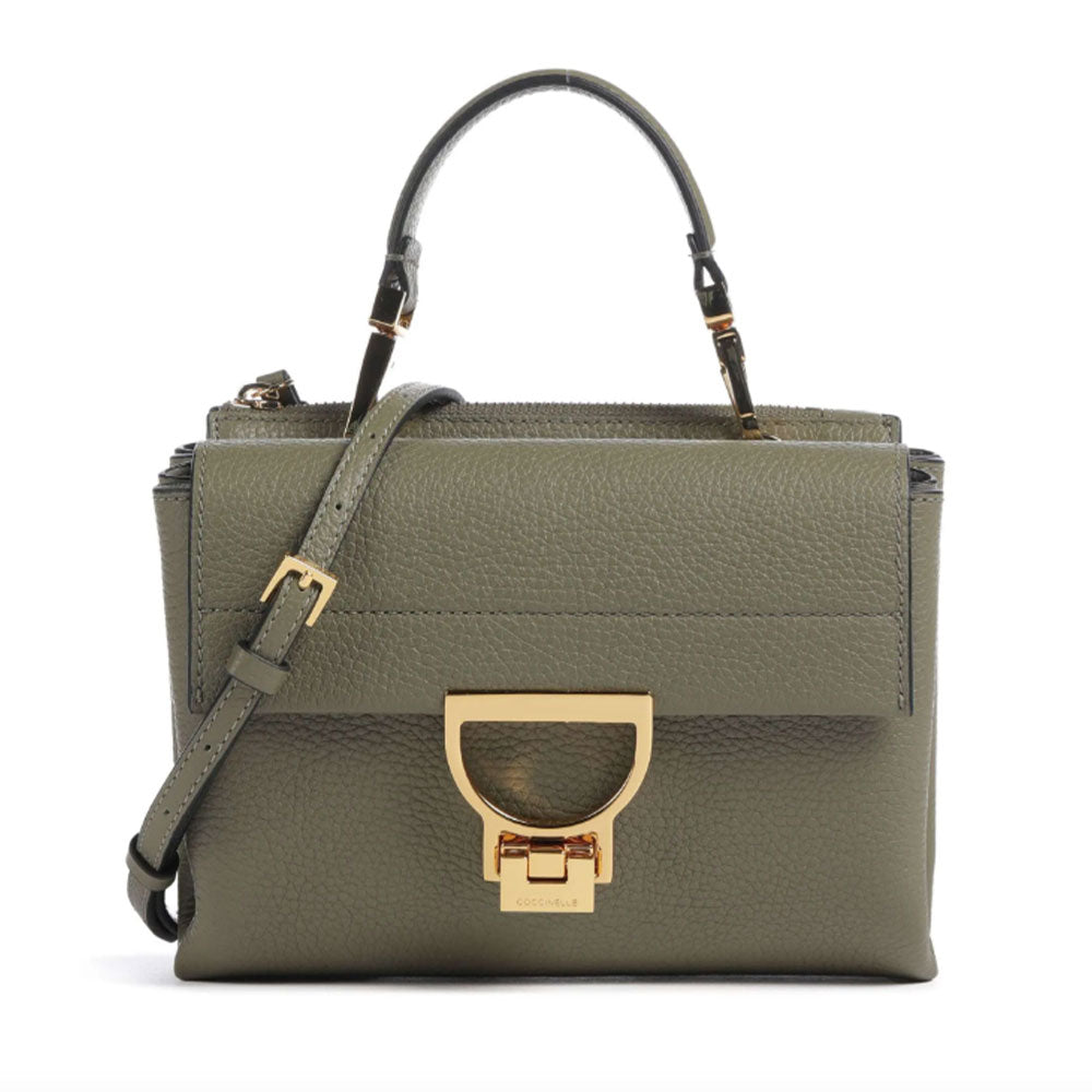 Borsa Donna a Mano con Tracolla COCCINELLE Linea Arlettis in Pelle colore Laurel Green
