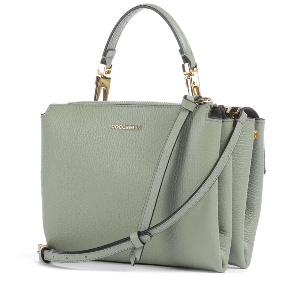 Borsa Donna a Mano con Tracolla COCCINELLE Linea Arlettis in Pelle colore Greenery