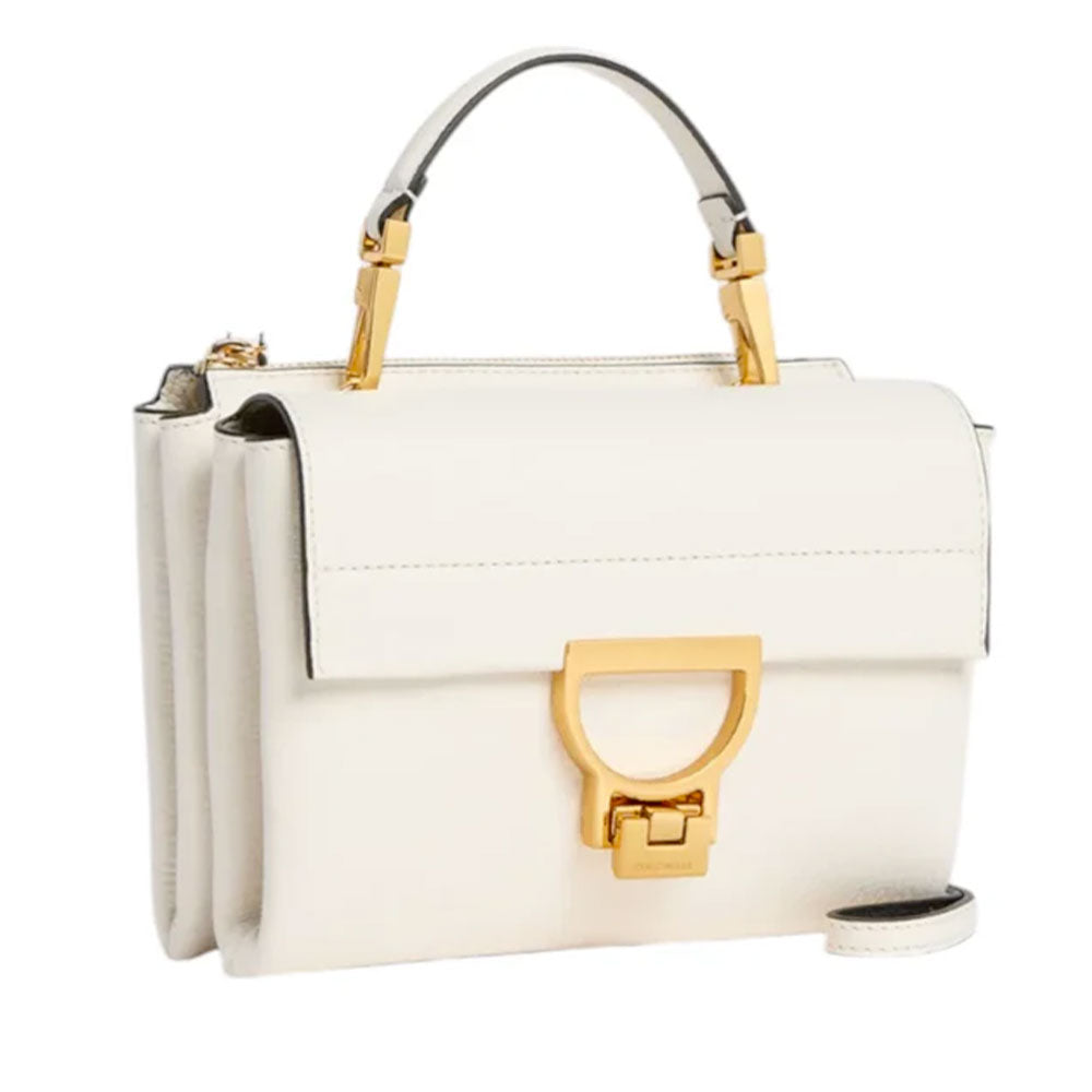 Borsa Donna a Mano con Tracolla COCCINELLE Linea Arlettis in Pelle colore Pearl