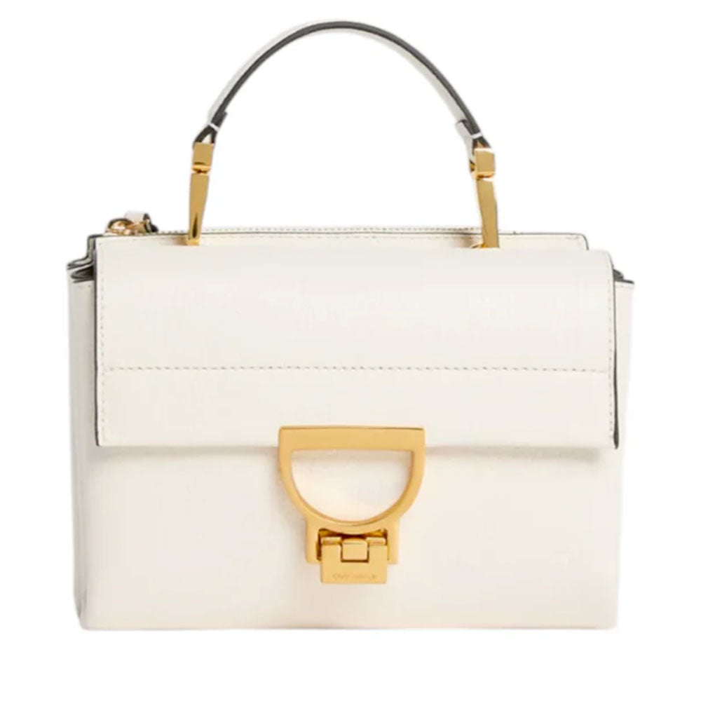 Borsa Donna a Mano con Tracolla COCCINELLE Linea Arlettis in Pelle colore Pearl