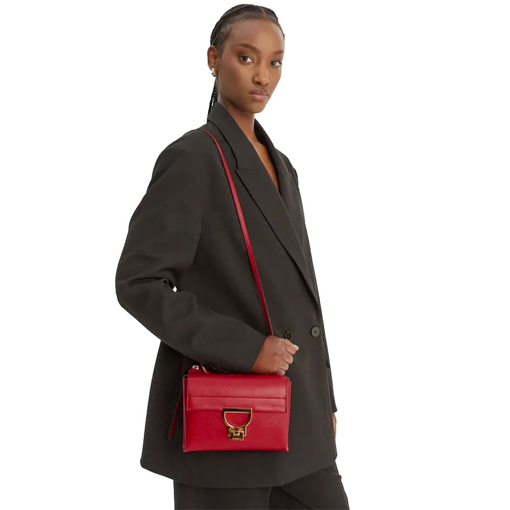 Borsa Donna a Mano con Tracolla COCCINELLE Linea Arlettis in Pelle colore Scarlet