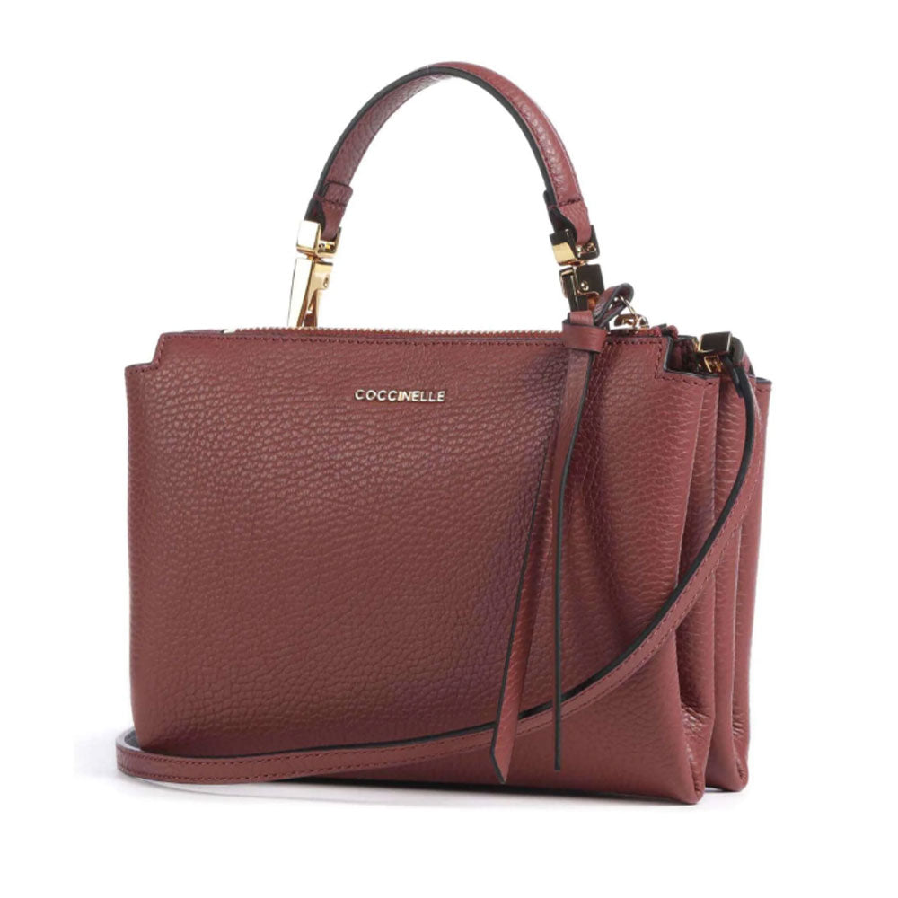 Borsa Donna a Mano con Tracolla COCCINELLE Linea Arlettis in Pelle colore Brandy