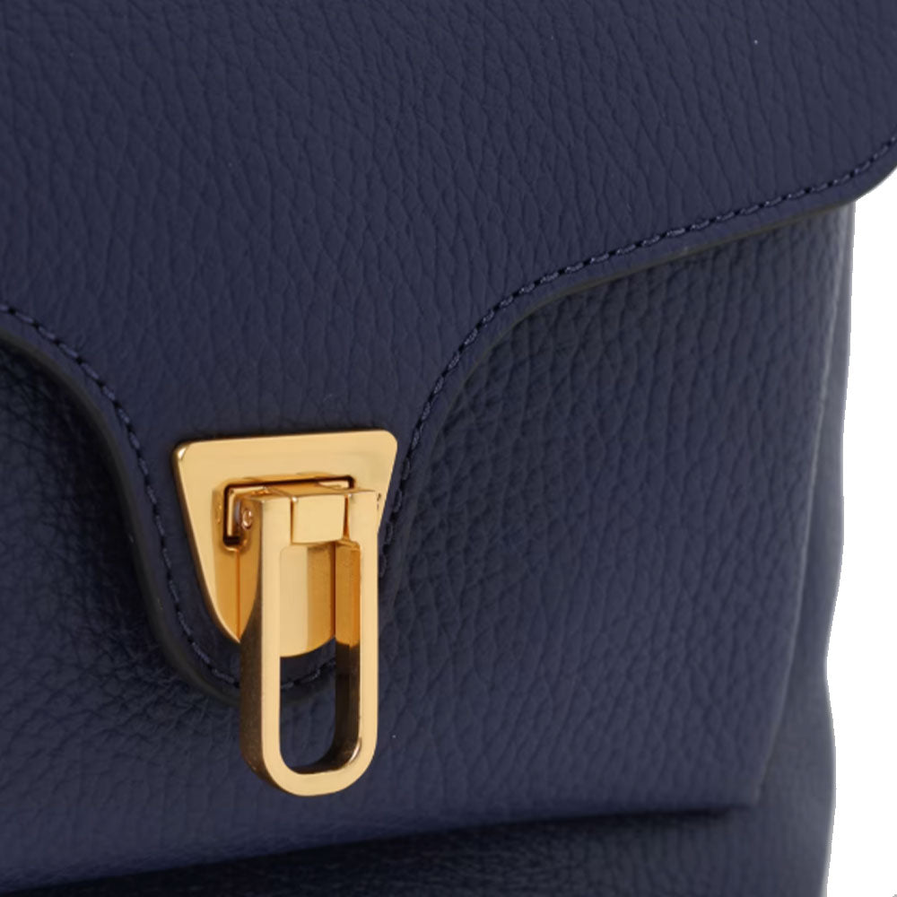 COCCINELLE Damen Lederrucksack, Beat Line, Royalblau