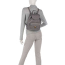 COCCINELLE Damen Lederrucksack, Beat Line, Graphitfarbe