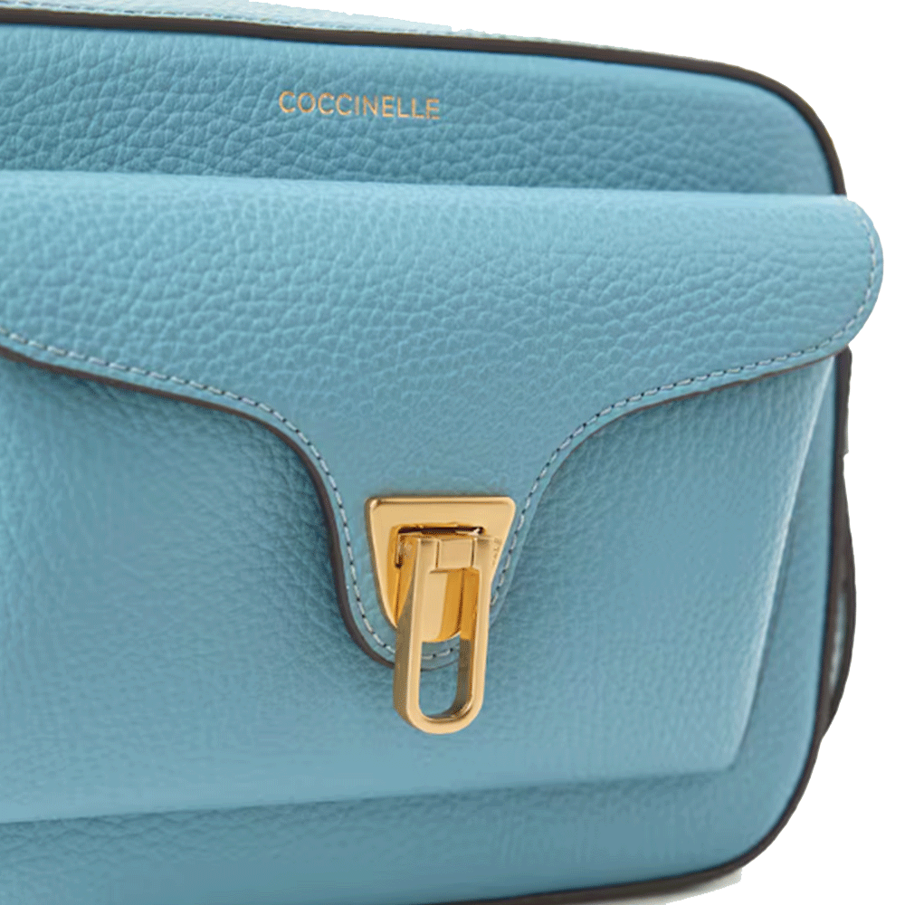 Borsa Donna a Tracolla COCCINELLE in Pelle Artic Blue linea Beat Soft Misura Small